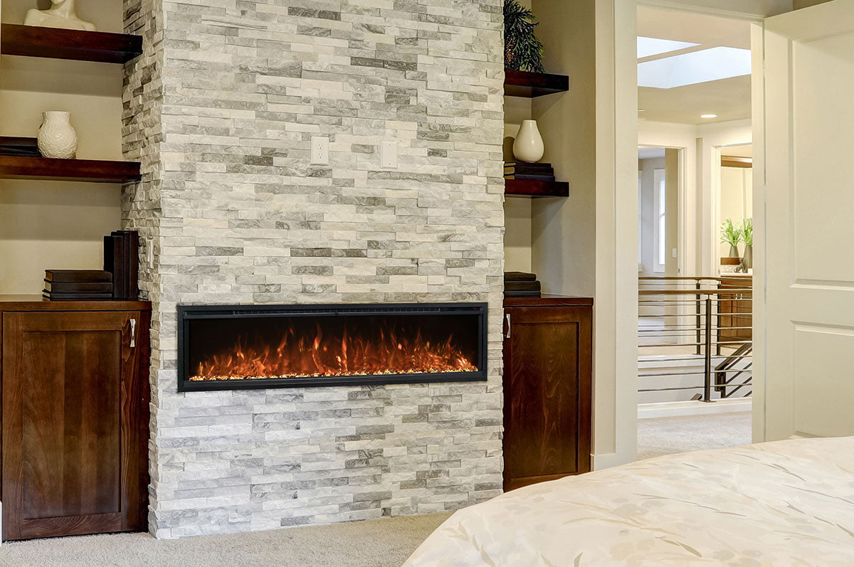 ZZ Modern Flames 60in Spectrum Slimline Electric Wall Mount Heater with Log Set