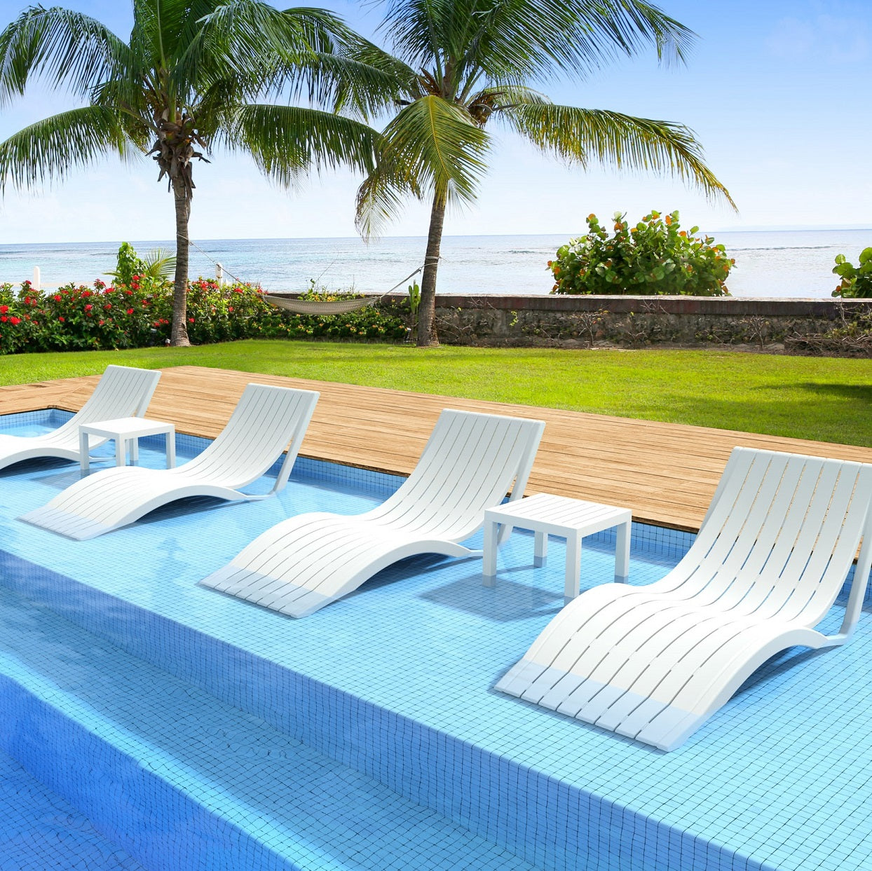 Slim Sunlounge White