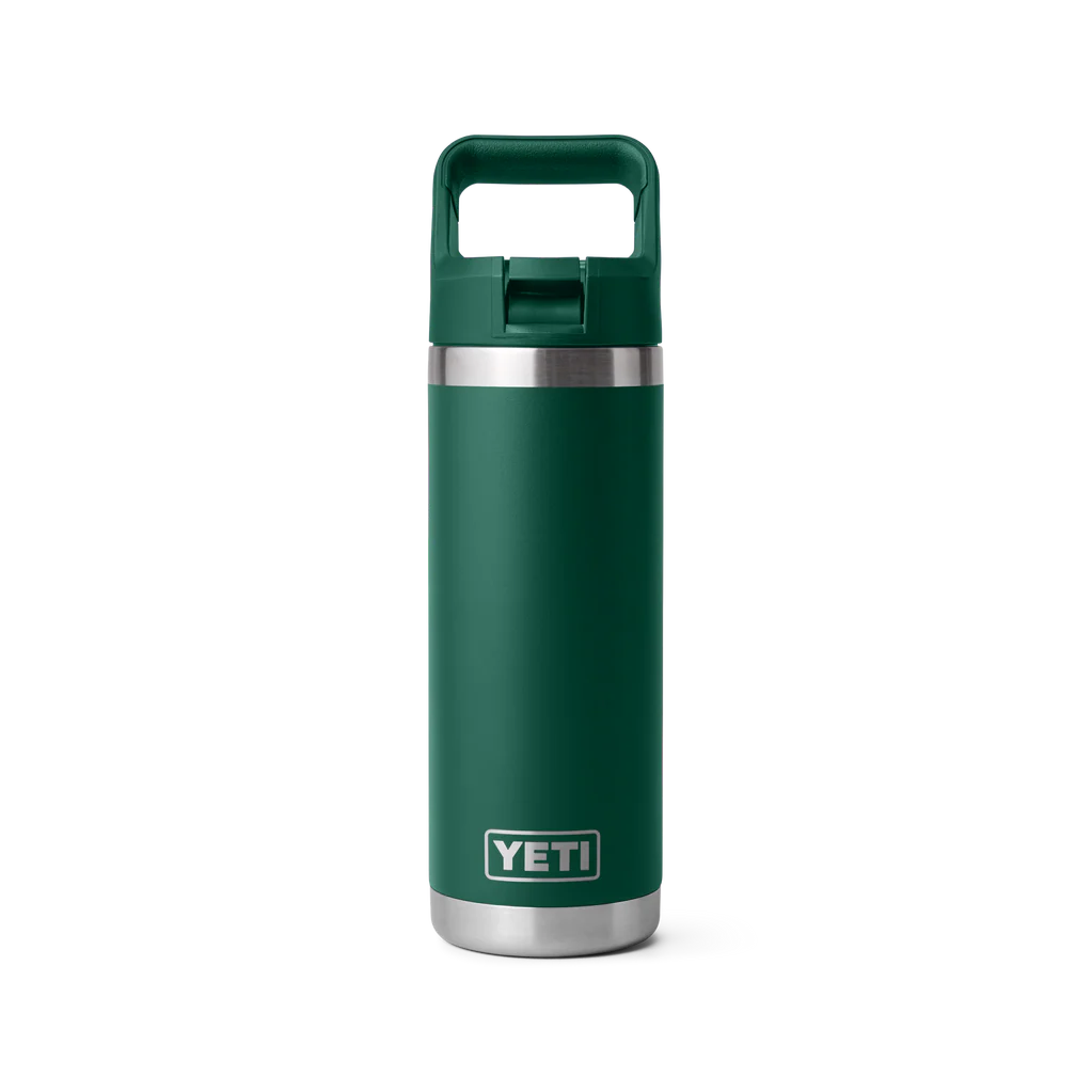 Yeti Rambler 18oz Bottle with Straw Lid | Black Forest Green